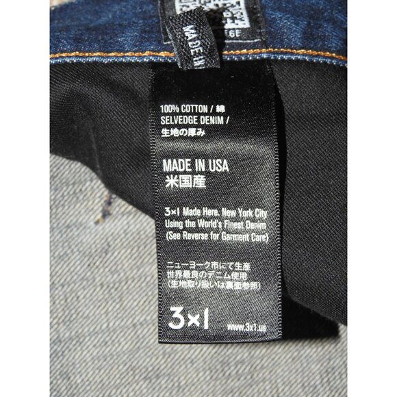 3x1 NYC M4 Selvedge 5 Pocket Button FLy Denim Jeans Made In USA Mens Size 36 - Picture 6 of 13
